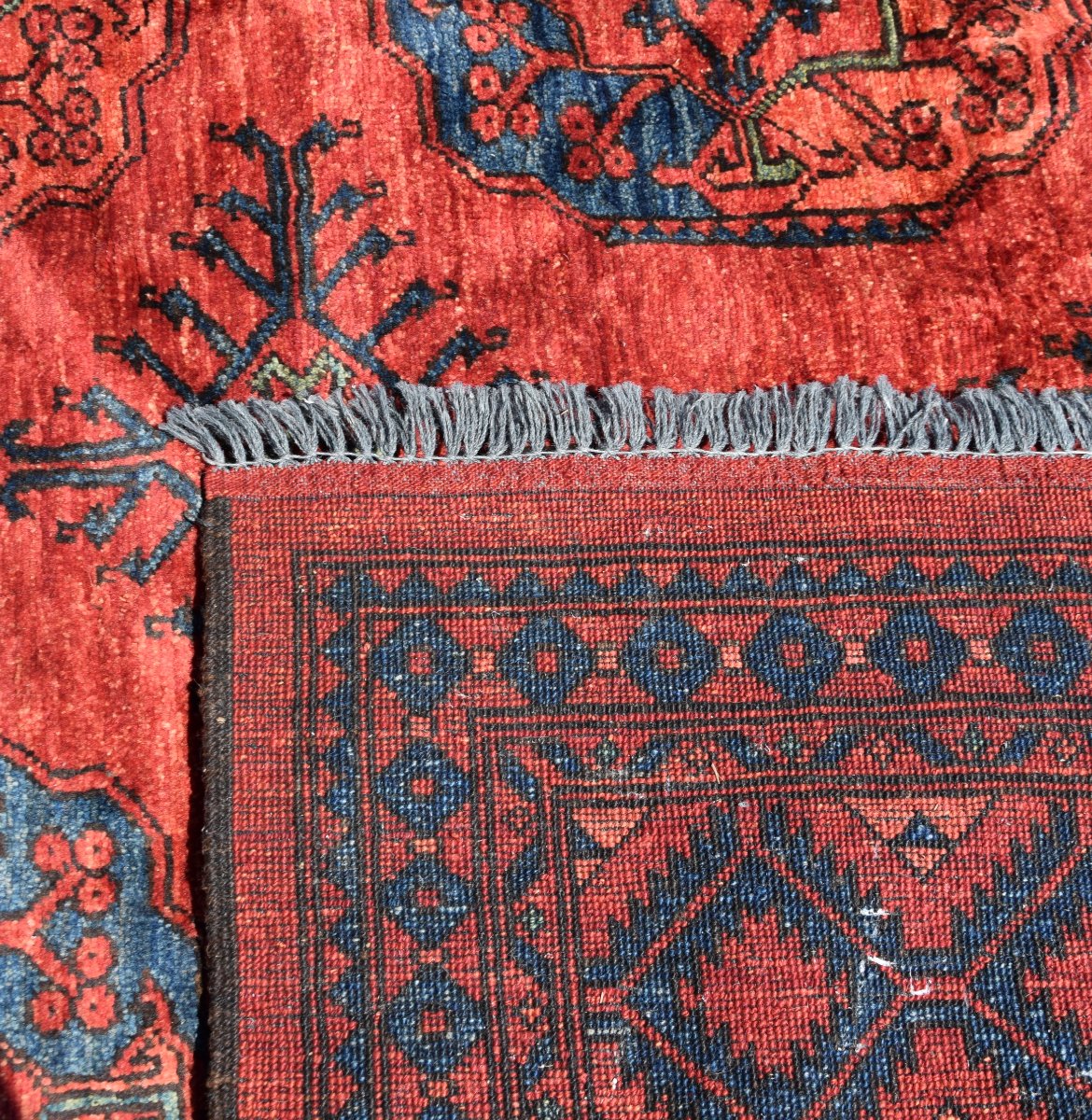 Afghan Turkmen Bukhara Oriental Rug: 350 X 255 Cm "galerie Sardje"-photo-8