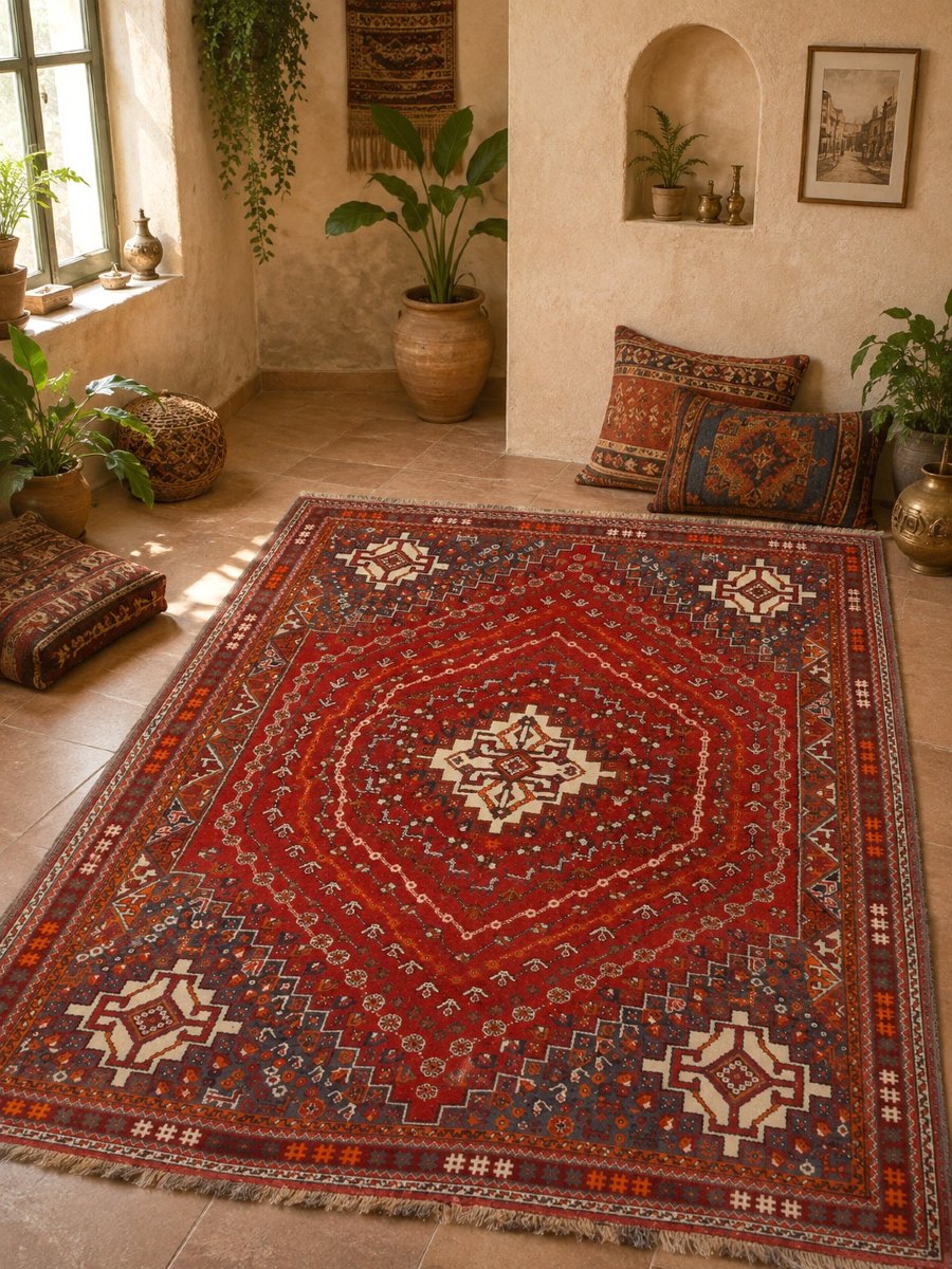 Tapis d'orient Iran Shiraz, Gashghaï :  170 x 250 cm "Galerie Sardje"-photo-3