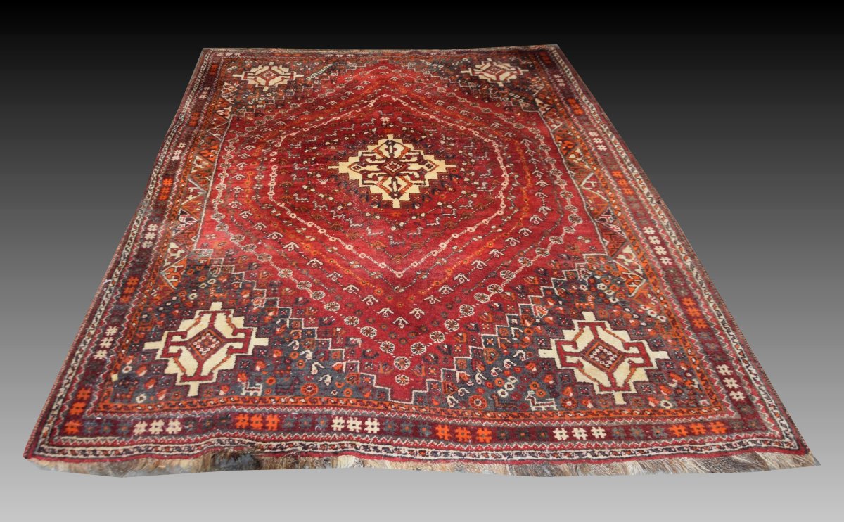 Iranian Shiraz, Gashghai Oriental Rug: 170 X 250 Cm "galerie Sardje"-photo-1