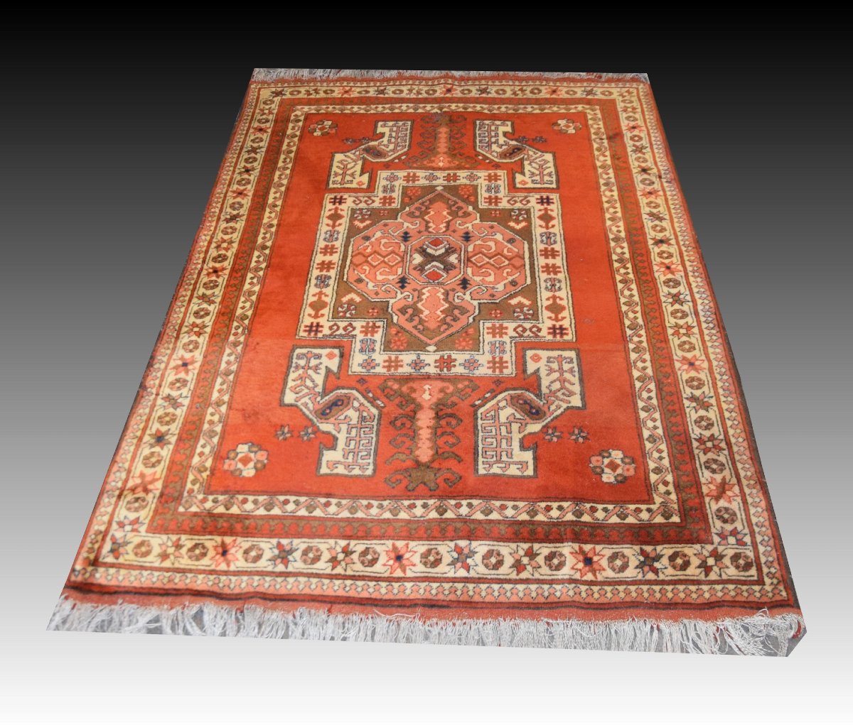 Tapis d'orient  KAZAK Style Caucasien – Noué main : 127 x 170 cm- "Galerie Sardje" -photo-4