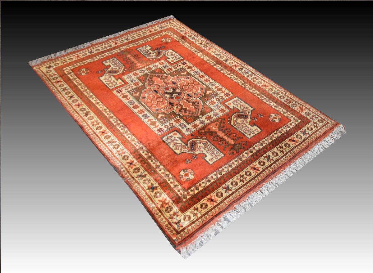 Tapis d'orient  KAZAK Style Caucasien – Noué main : 127 x 170 cm- "Galerie Sardje" -photo-1