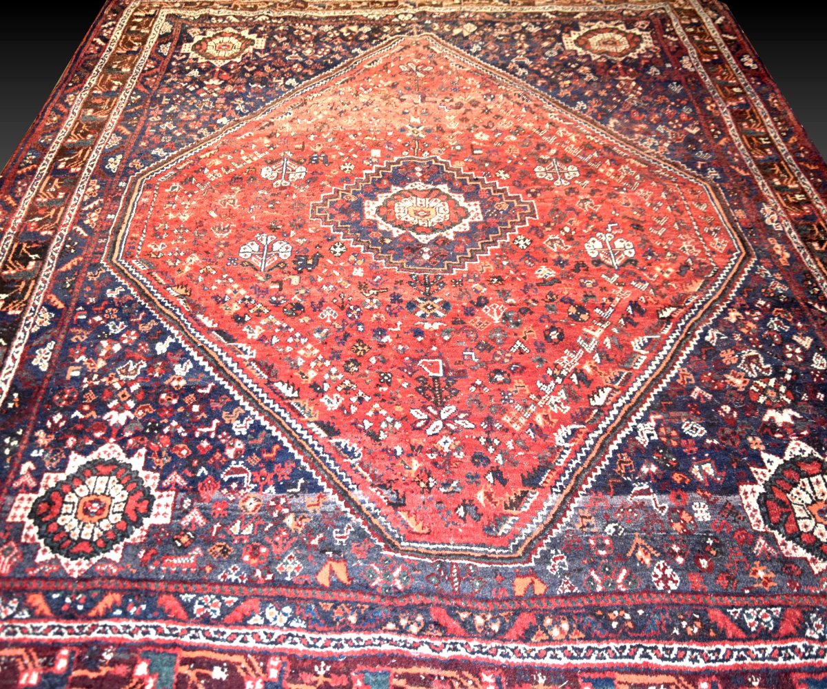 Iranian Shiraz Oriental Rug, Gashghai: 230 X 310 Cm "galerie Sardje" -photo-2