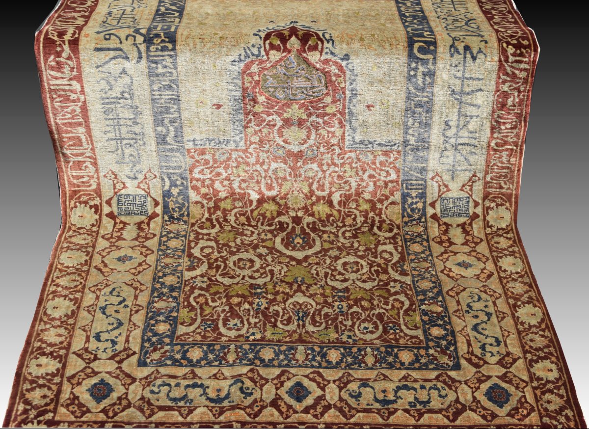 Turkish Héréké Oriental Rug: Silk And Silver Threads: 118 X 170 Cm "sardje Rug"-photo-1