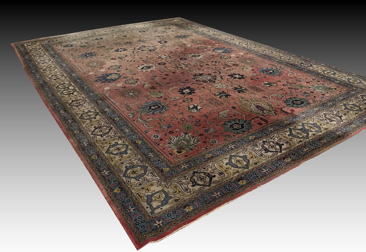 Large Persian Oriental Rug, Tabriz, Iran - 475 X 330 Cm - "galerie Sardje"-photo-2