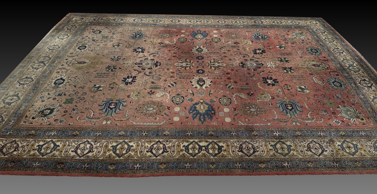 Large Persian Oriental Rug, Tabriz, Iran - 475 X 330 Cm - "galerie Sardje"-photo-3