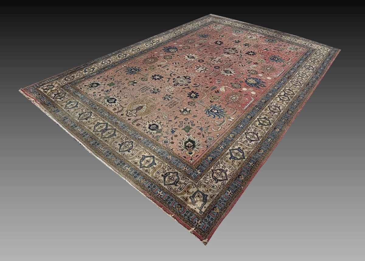 Large Persian Oriental Rug, Tabriz, Iran - 475 X 330 Cm - "galerie Sardje"-photo-4