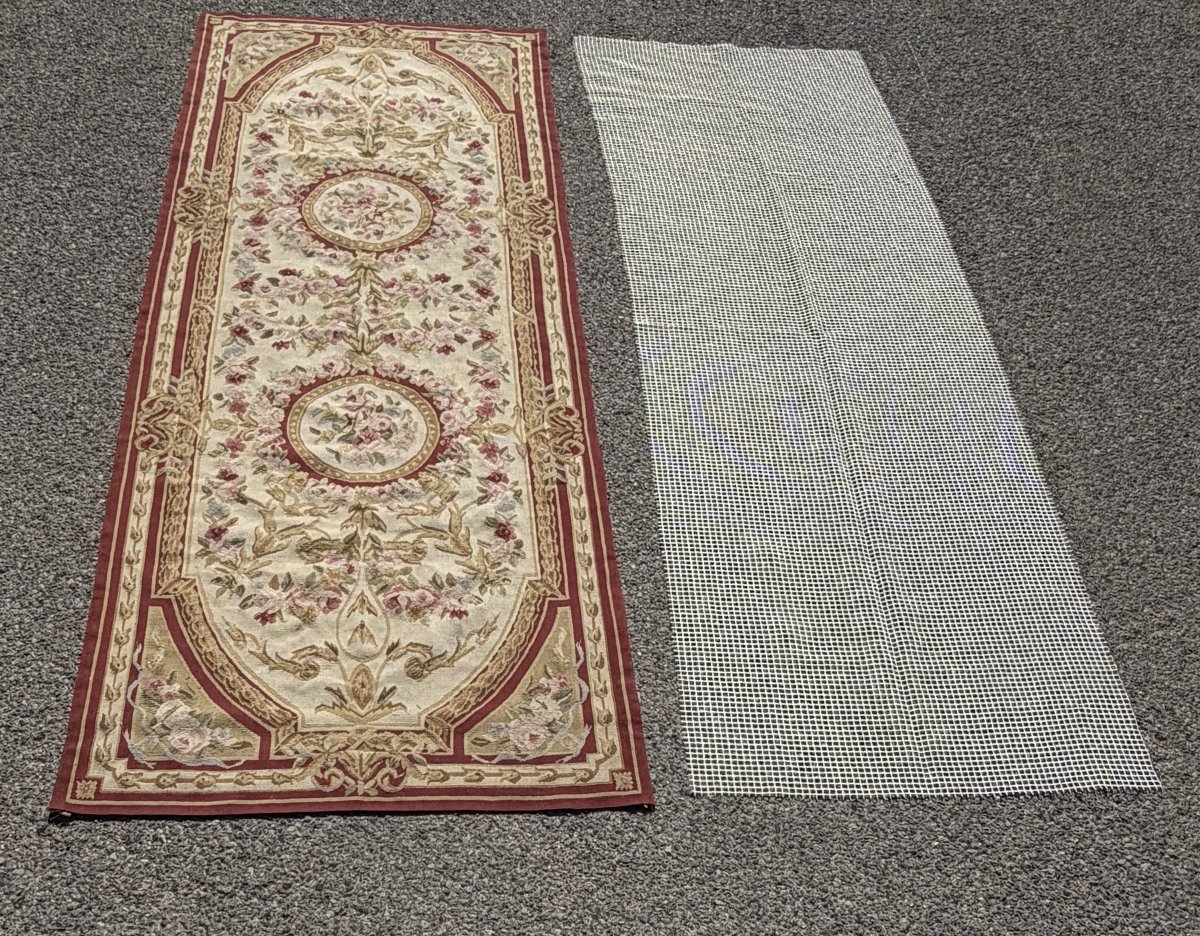 Tapis aux points noués de style Aubusson – 2.45 x 090 Mètres - "Galerie Sardje"-photo-2