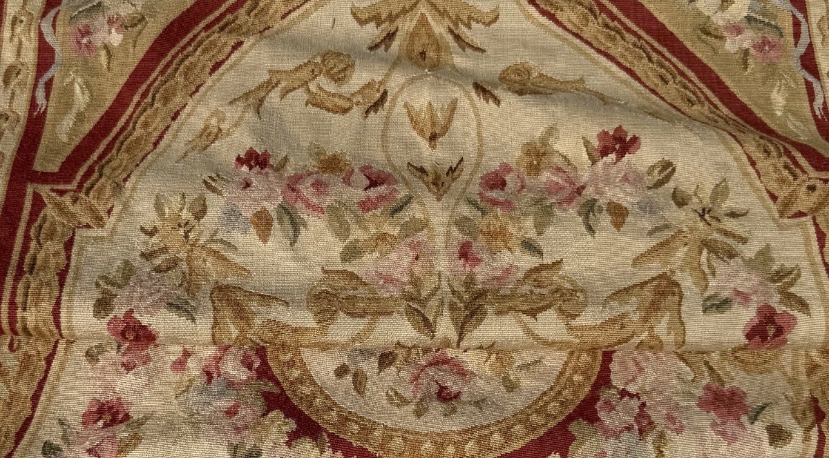 Tapis aux points noués de style Aubusson – 2.45 x 090 Mètres - "Galerie Sardje"-photo-3