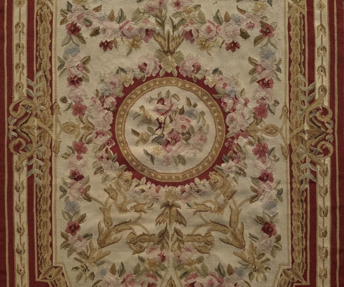 Tapis aux points noués de style Aubusson – 2.45 x 090 Mètres - "Galerie Sardje"-photo-4