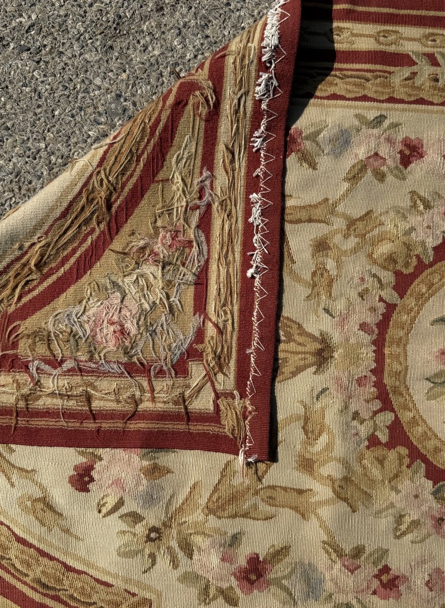 Tapis aux points noués de style Aubusson – 2.45 x 090 Mètres - "Galerie Sardje"-photo-8