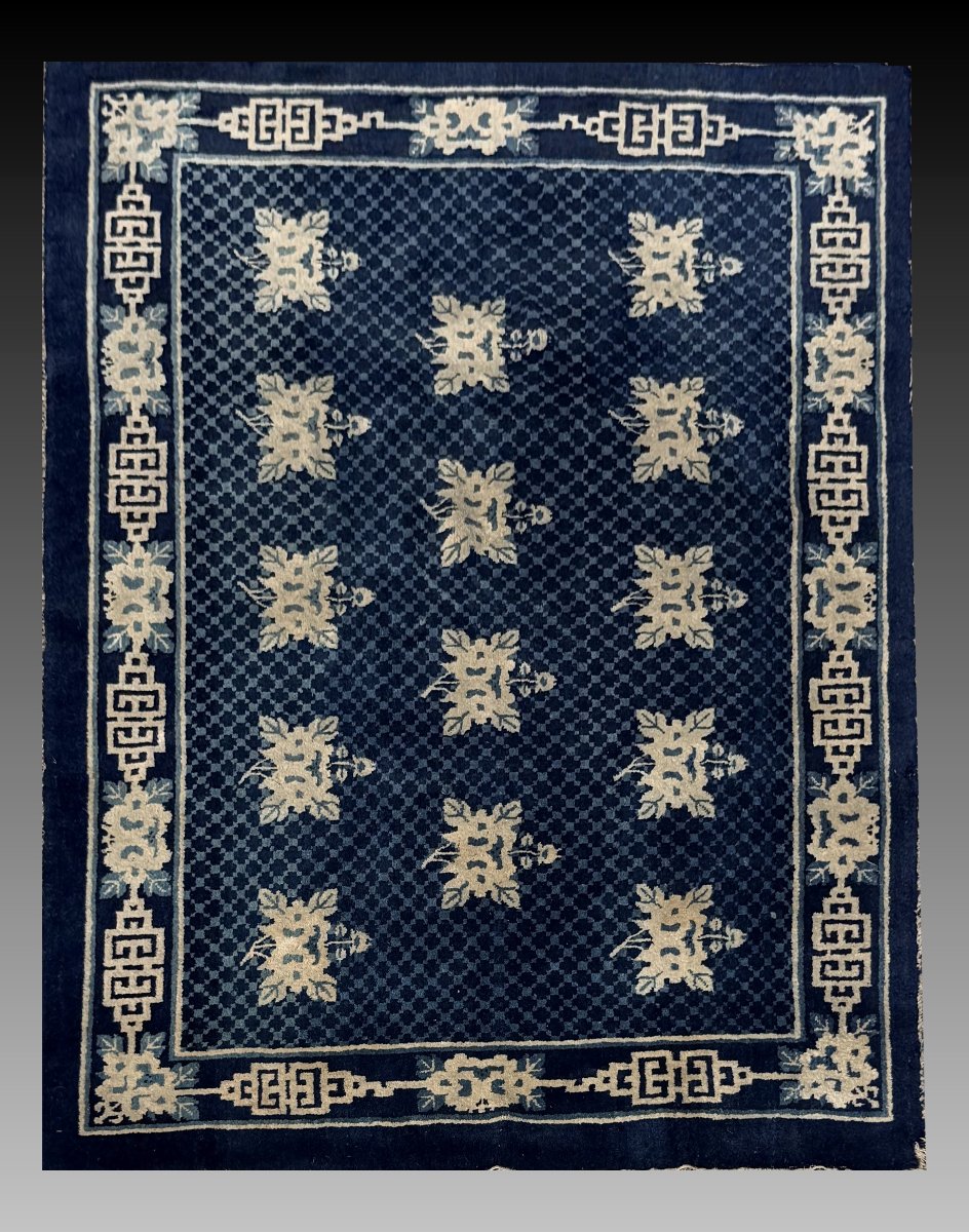 Tapis Chinois BAOTOU dynastie Qing : 212 x 130 Cm "Galerie Sardje"-photo-2