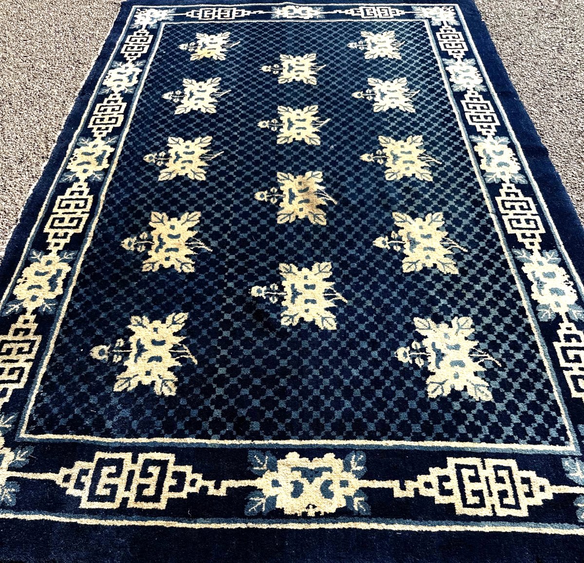Tapis Chinois BAOTOU dynastie Qing : 212 x 130 Cm "Galerie Sardje"-photo-3