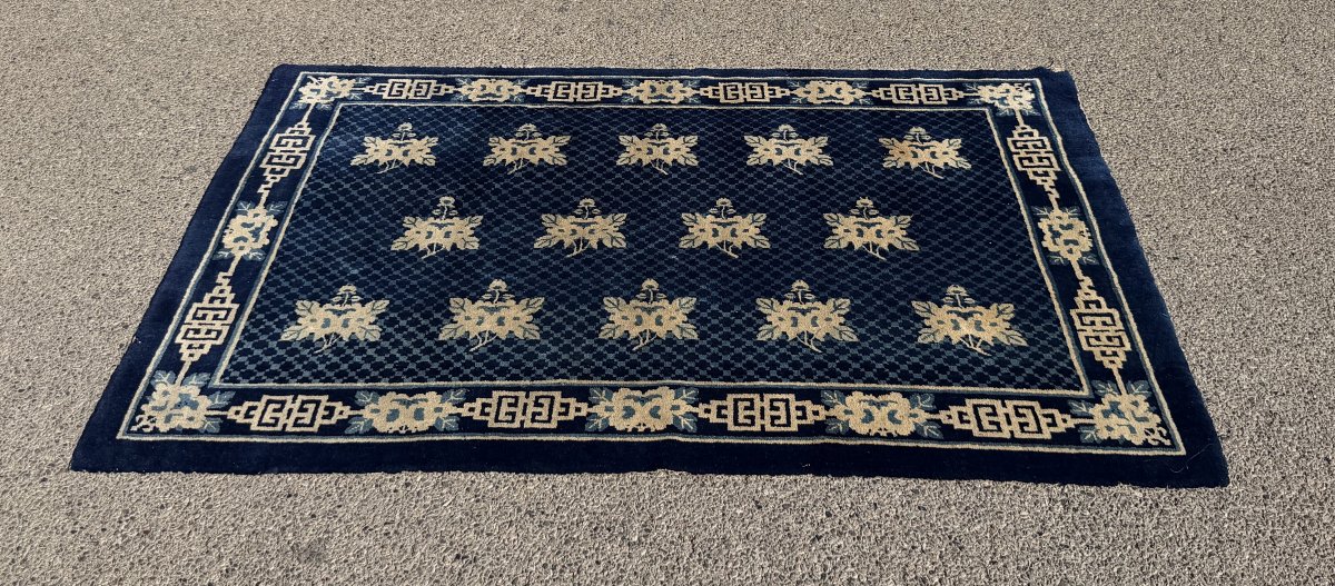 Tapis Chinois BAOTOU dynastie Qing : 212 x 130 Cm "Galerie Sardje"-photo-4