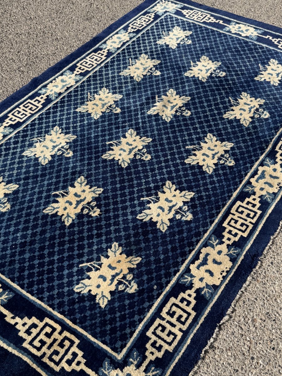 Tapis Chinois BAOTOU dynastie Qing : 212 x 130 Cm "Galerie Sardje"-photo-5