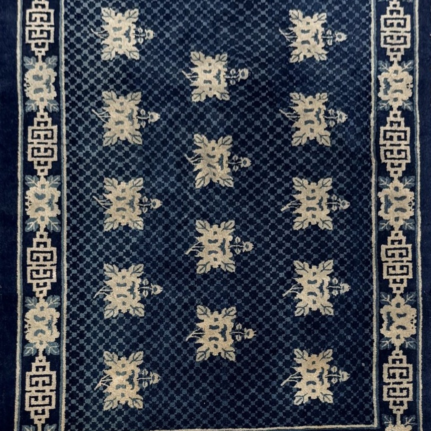 Tapis Chinois BAOTOU dynastie Qing : 212 x 130 Cm "Galerie Sardje"