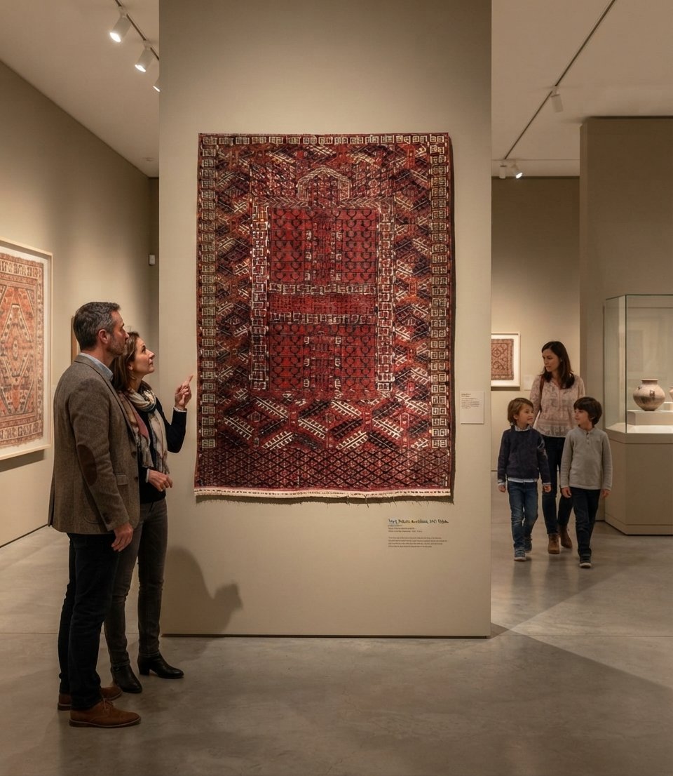 Antique Turkmen Hatchlou Rug – Circa 1930 – 120 × 150 Cm "galerie Sardje"-photo-3