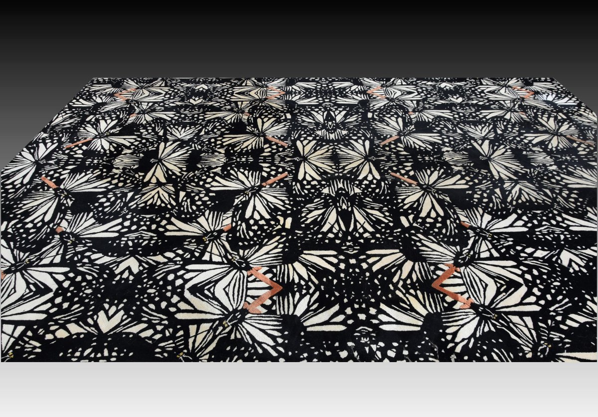 Large Modern Runer Roche Bobois Rug: 3.94 X 2.73 Meters, "galerie Sardje"-photo-1