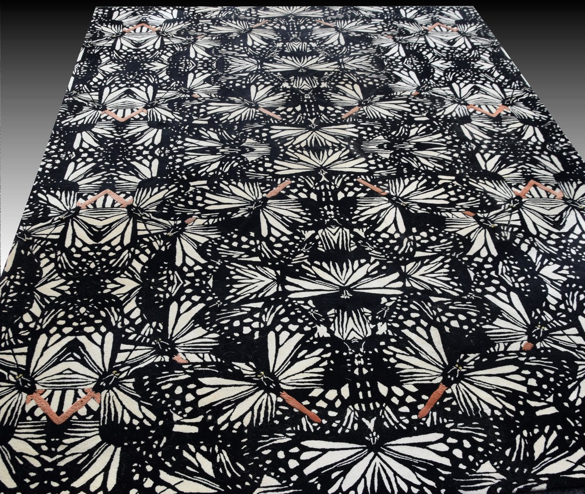 Large Modern Runer Roche Bobois Rug: 3.94 X 2.73 Meters, "galerie Sardje"-photo-2