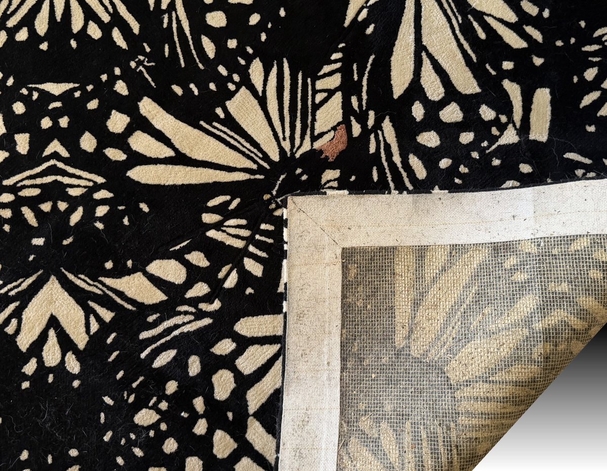 Large Modern Runer Roche Bobois Rug: 3.94 X 2.73 Meters, "galerie Sardje"-photo-5