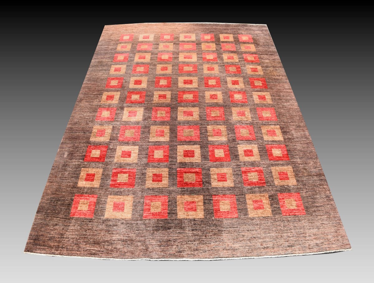 Ziegler Art Deco Oriental Rug: 3.12 X 2.40 Meters - Handmade Wool - "galerie Sardje" -photo-1