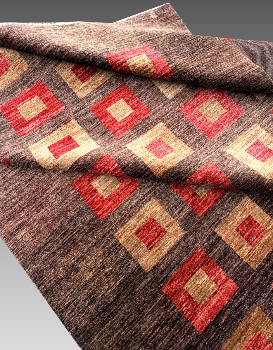 Ziegler Art Deco Oriental Rug: 3.12 X 2.40 Meters - Handmade Wool - "galerie Sardje" -photo-3