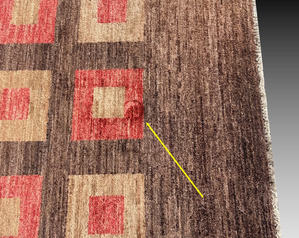 Ziegler Art Deco Oriental Rug: 3.12 X 2.40 Meters - Handmade Wool - "galerie Sardje" -photo-5
