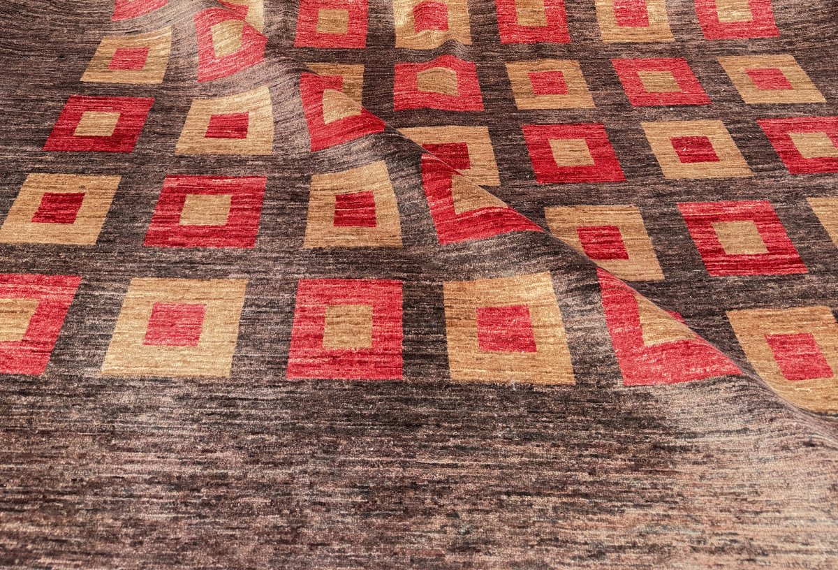 Ziegler Art Deco Oriental Rug: 3.12 X 2.40 Meters - Handmade Wool - "galerie Sardje" -photo-7