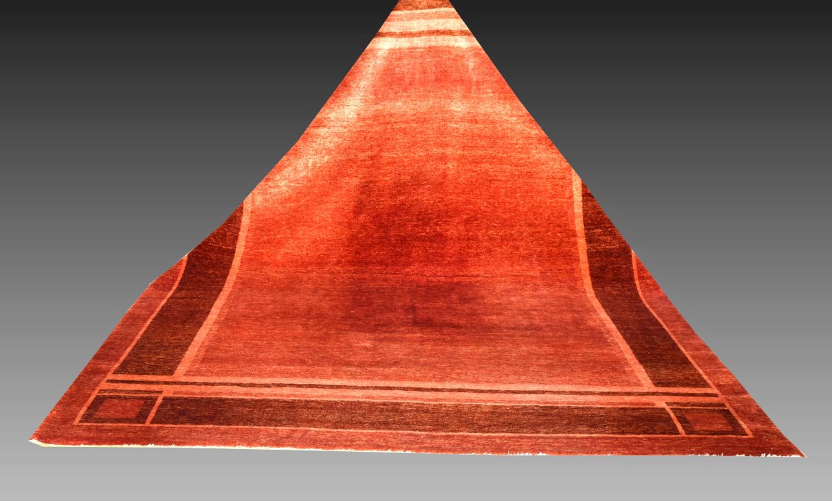 Ziegler Art Deco Oriental Rug: 3.52 X 2.46 Meters - Handmade Wool - "galerie Sardje" -photo-6