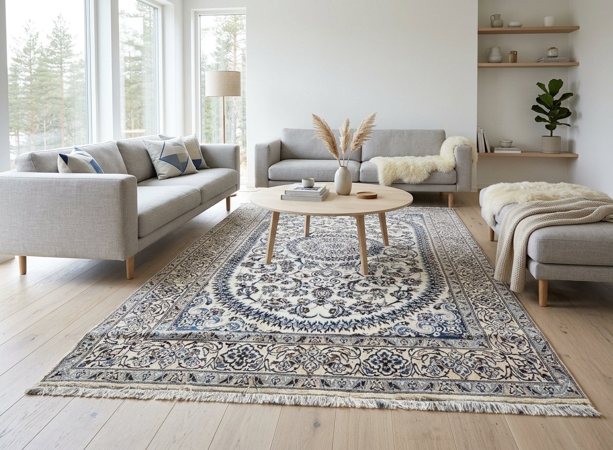 Grand Tapis d'orient Nain (Iran) en Laine et Soie – 310 x 200 cm "Galerie Sardje"-photo-2