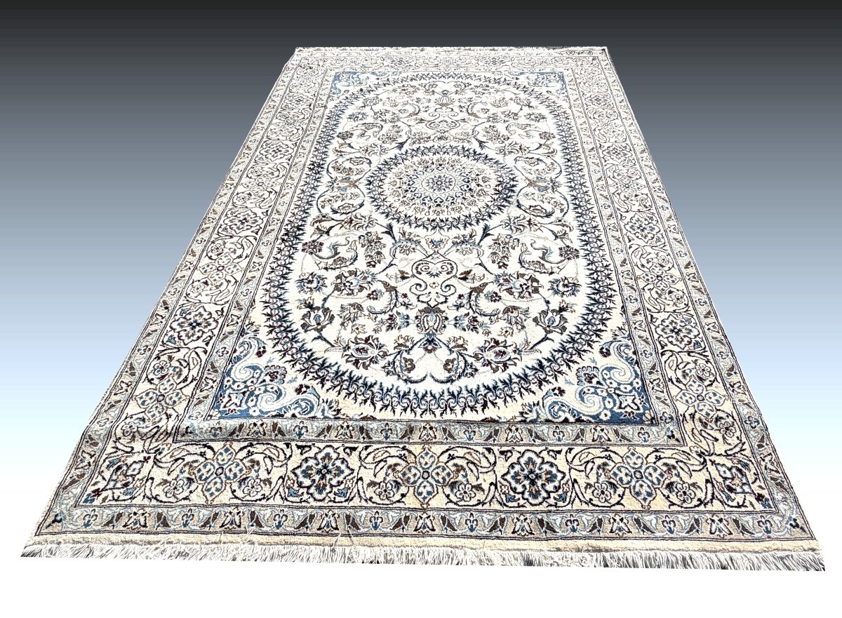 Grand Tapis d'orient Nain (Iran) en Laine et Soie – 310 x 200 cm "Galerie Sardje"-photo-4