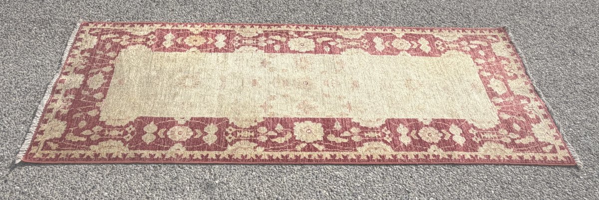 Vintage Afghan Chobi Ziegler Hand-knotted Rug: 214 X 79 Cm "galerie Sardje" -photo-2