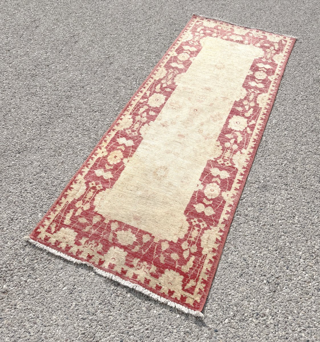 Vintage Afghan Chobi Ziegler Hand-knotted Rug: 214 X 79 Cm "galerie Sardje" -photo-2