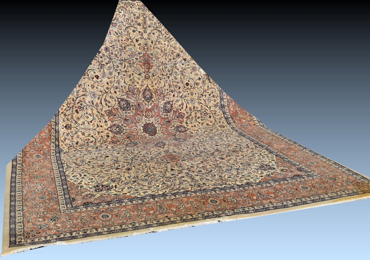 Large Persian Oriental Rug From Kashan, Iran - 275 X 375 Cm - "galerie Sardje" -photo-1