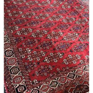 Large Yomut Turkmen Carpet: 3.52 X 2.26 Meters