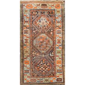 Old Caucasian Kazak Lenkoran Carpet - Dimensions: 2.22 X 1.10 Meters" 