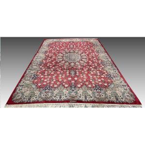 Oriental Rug Iran, Kashan Persian Mid 20th Century: Kork Wool -  4.45 X 3.30 Mètres