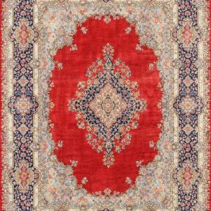 Large Iranian Kirman Oriental Rug: 4.85 X 2.95 Meters