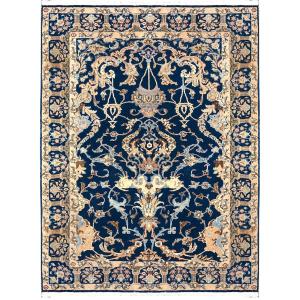 Iranian Kashan Oriental Rug: 2.0 By 1.42 Meters - Wool And Silk - 