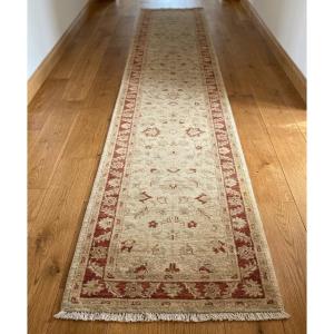 Tapis de couloir d'Orient Ziegler :  4.50 x 0.83 Mètres - Laine Fait Main - "Galerie Sardje" 