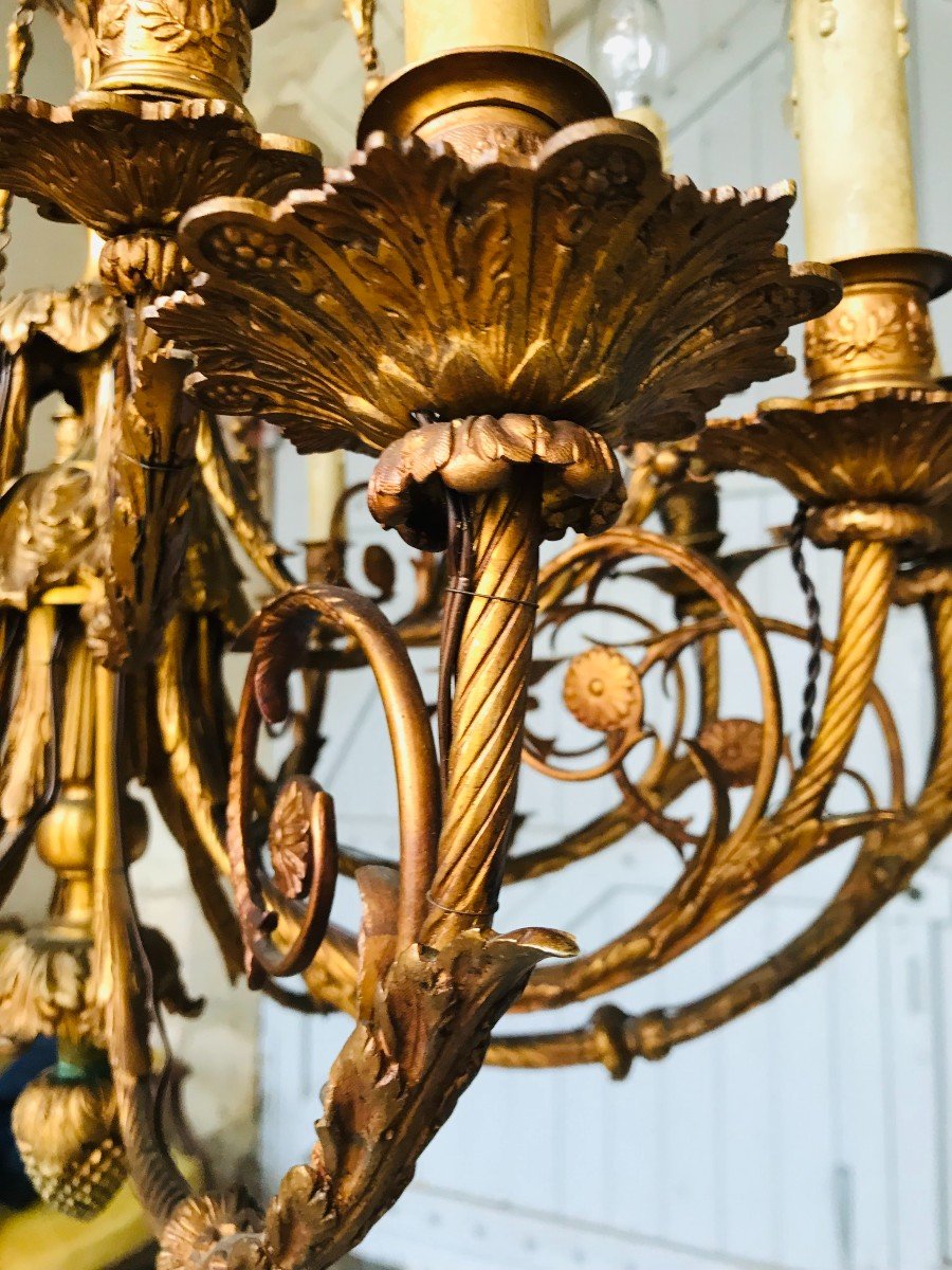 Lustre En Bronze Dix- Huit Lumières- -photo-4