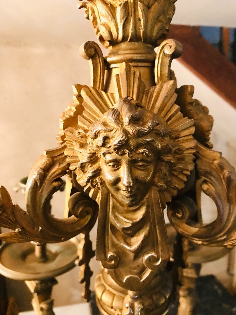 Lustre En Bronze De Style Louis XIV-photo-4