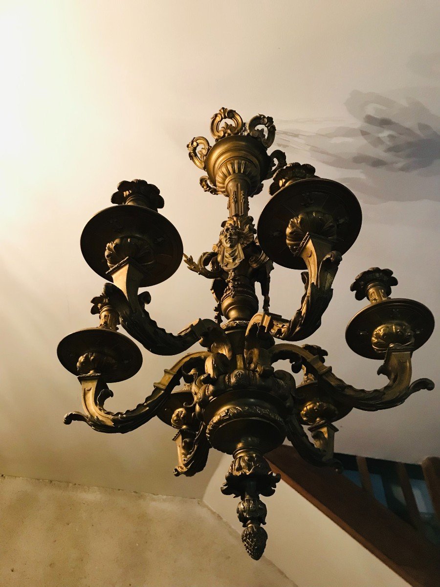 Lustre En Bronze De Style Louis XIV-photo-1