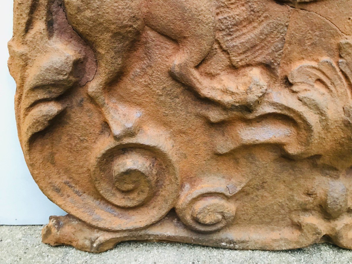 Plaque De Cheminée En Fonte XVIIIème-photo-2