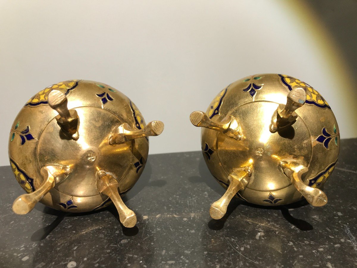 Paire de vases Cloisonnés Par Armand Point-photo-2