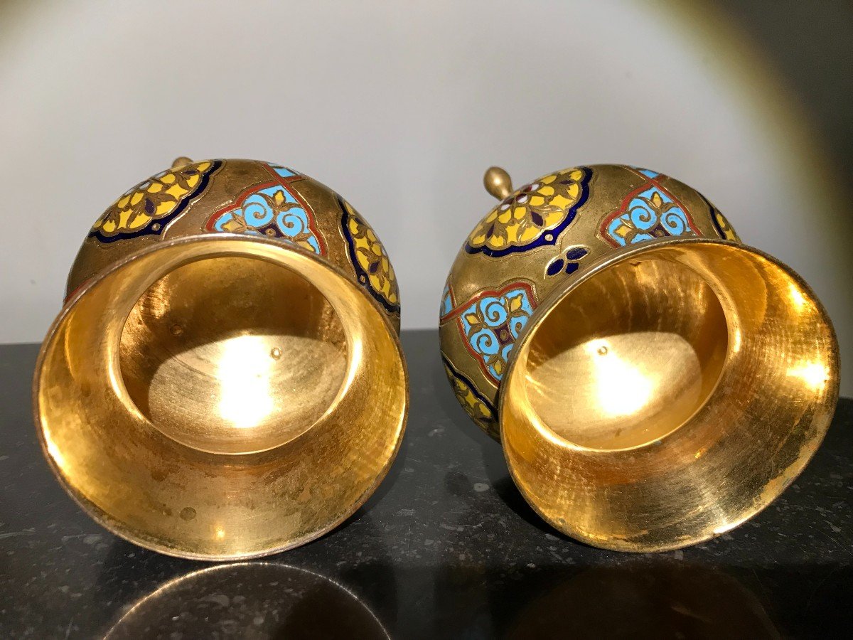 Paire de vases Cloisonnés Par Armand Point-photo-3