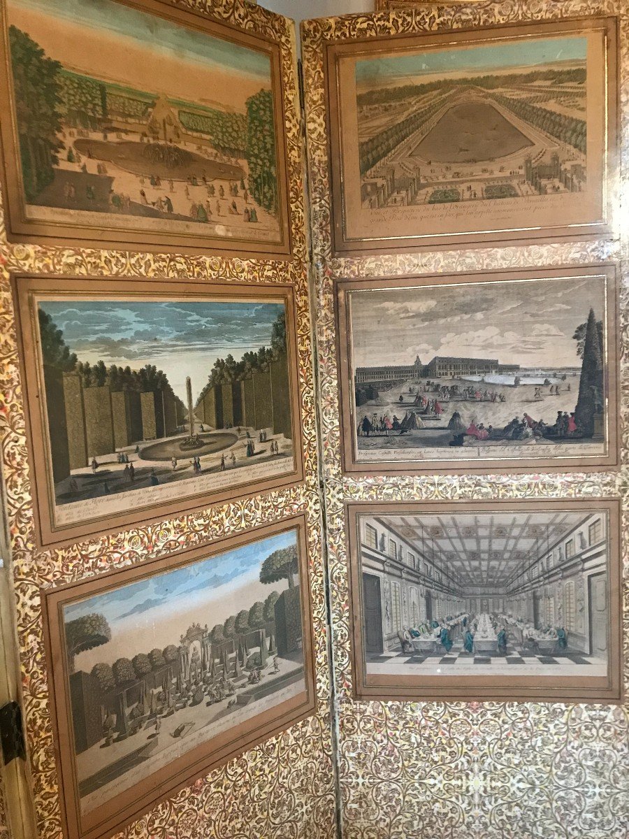 Screen Decorated With Optical View From The 18th Century (château De Versailles)-photo-4
