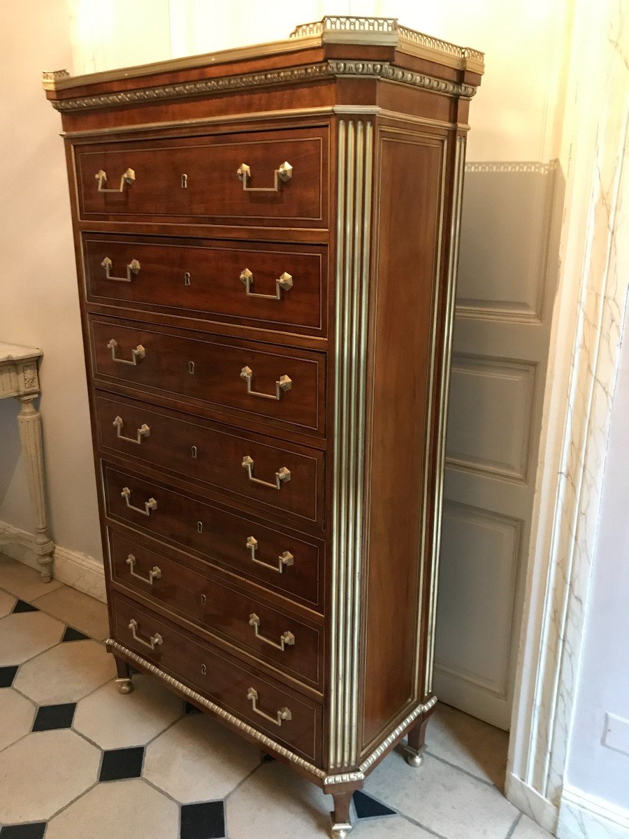 Semainier en acajou  Attribué à Molitor - XVIIIème-photo-8