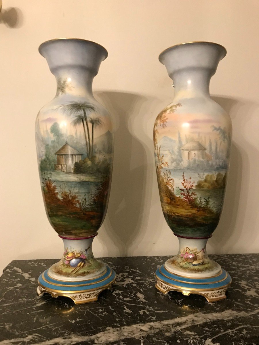 Paire De Vase En Porcelaine Napoléon  III-photo-3
