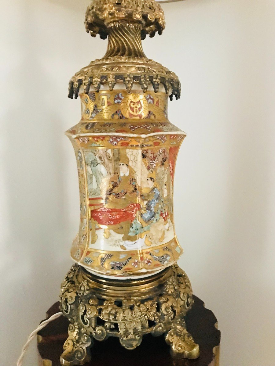 Lampe En Porcelaine Du Japon Satsuma XlXème-photo-2