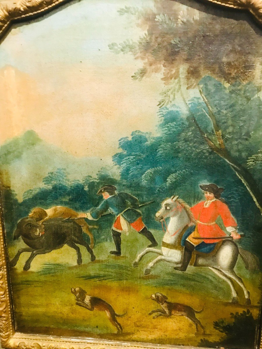 Trumeau XVlll ème Scène De Chasse-photo-4